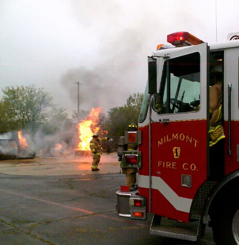 A Milmont Fire Company firetruck